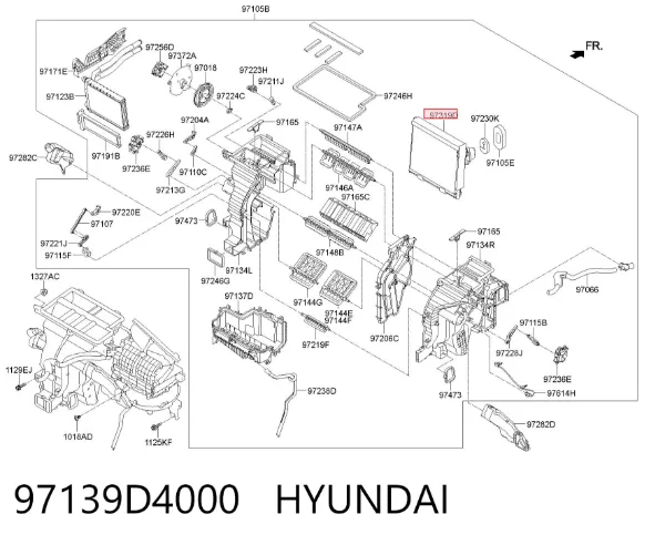 Випаровувач кондиціонера 97139D4000 Hyundai/Kia