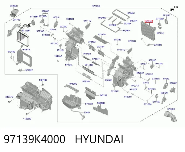 Випаровувач кондиціонера 97139K4000 Hyundai/Kia