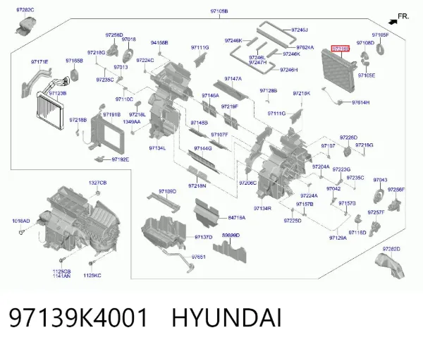 Випаровувач кондиціонера 97139K4001 Hyundai/Kia