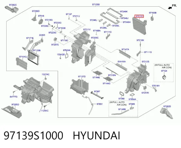Випаровувач кондиціонера 97139S1000 Hyundai/Kia