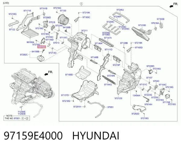 Привід заслінки печі 97159E4000 Hyundai/Kia