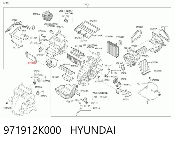 Радіатор пічки 971912K000 Hyundai/Kia