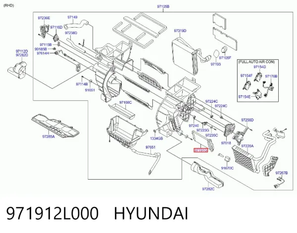 Радіатор пічки 971912L000 Hyundai/Kia