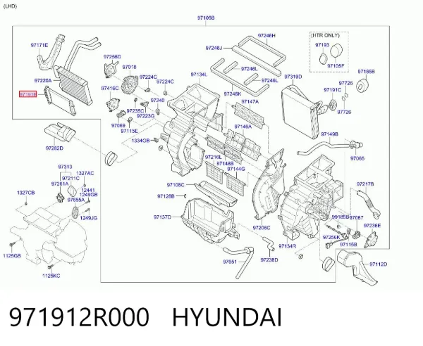 Електропідігрівач повітря системи опалення салону 971912R000 Hyundai/Kia