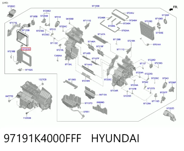 Електропідігрівач повітря системи опалення салону 97191K4000FFF Hyundai/Kia
