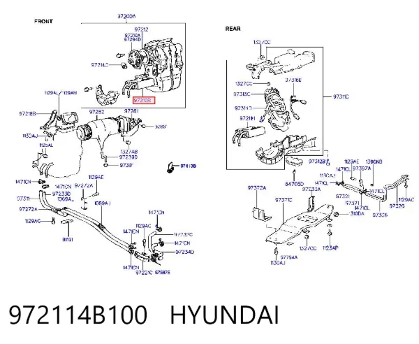 Радіатор пічки (обігрівача), задній 972114B100 Hyundai/Kia