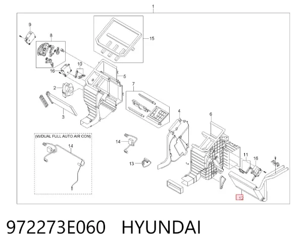 Радіатор пічки 972273E060 Hyundai/Kia