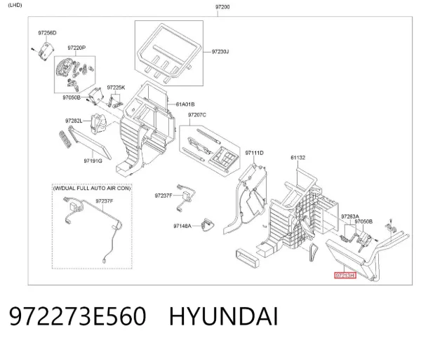 Радіатор пічки 972273E560 Hyundai/Kia