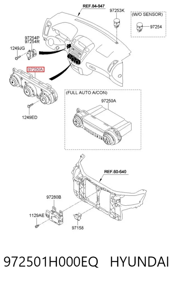 Блок управління кондиціонером 972501H000EQ Hyundai/Kia