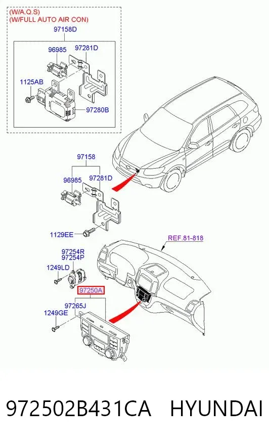 Блок управління кондиціонером Hyundai Santa Fe II