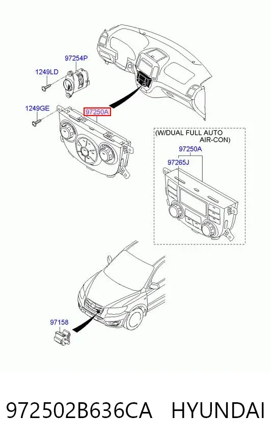 Блок управління кондиціонером 972502B636CA Hyundai/Kia