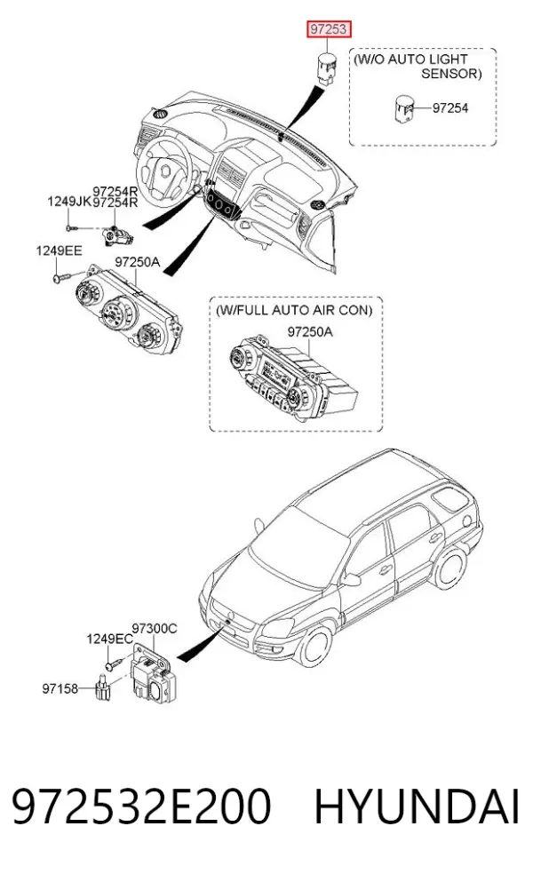 Датчик освітлення салону 972532E200 Hyundai/Kia