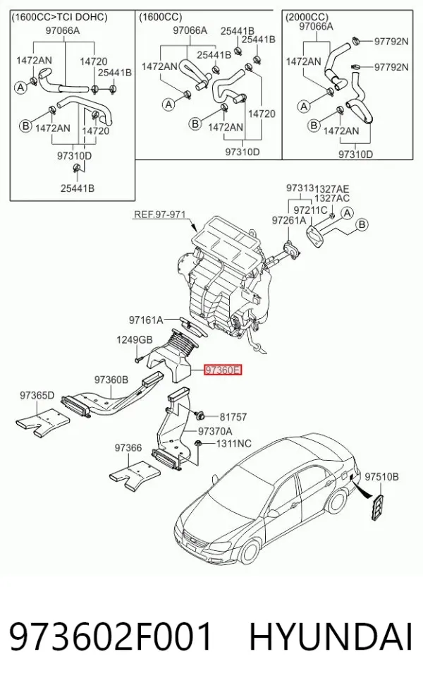 973602F001 Hyundai/Kia