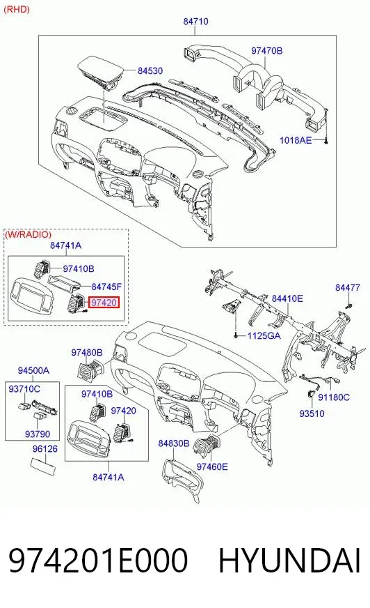  974201E000 Hyundai/Kia