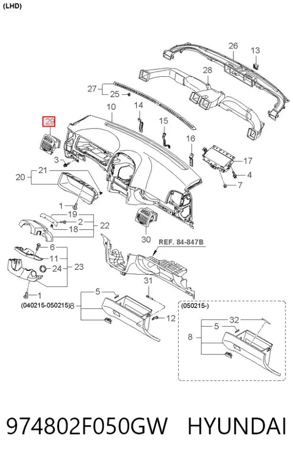  974802F050GW Hyundai/Kia