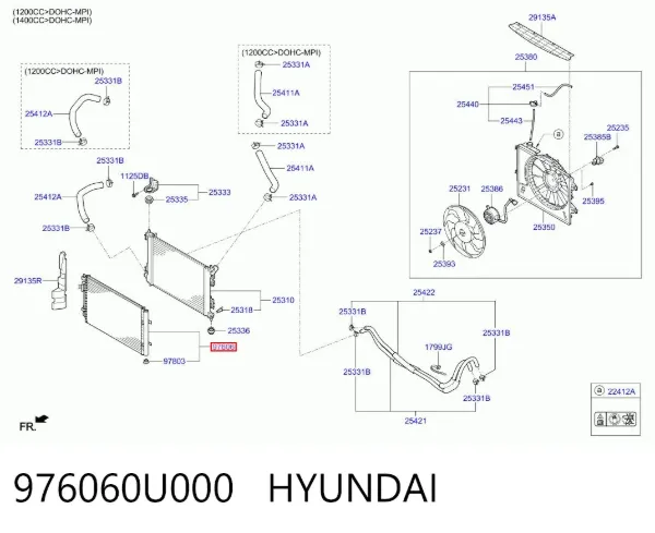 Радіатор кондиціонера 976060U000 Hyundai/Kia