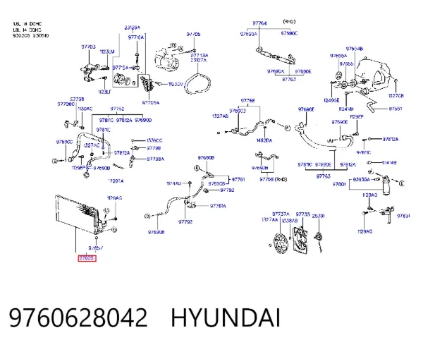 Радіатор кондиціонера Hyundai Lantra I