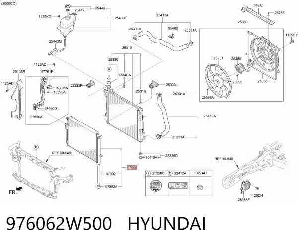 Радіатор кондиціонера 976062W500 Hyundai/Kia