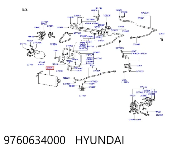 Радіатор кондиціонера Hyundai Sonata III
