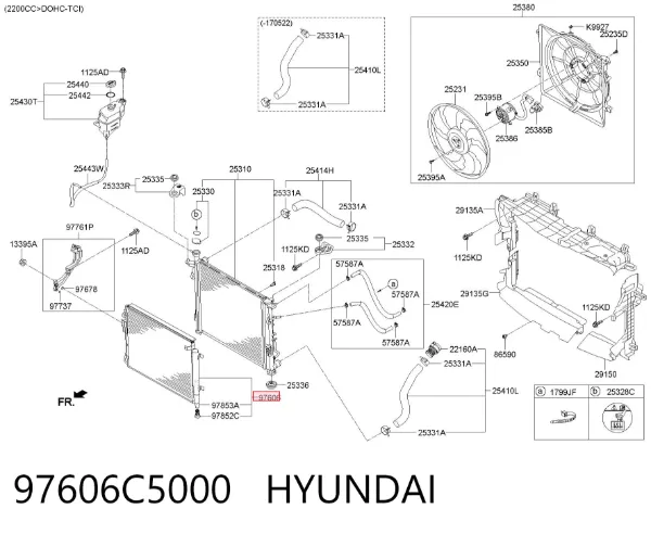 Радіатор кондиціонера 97606C5000 Hyundai/Kia