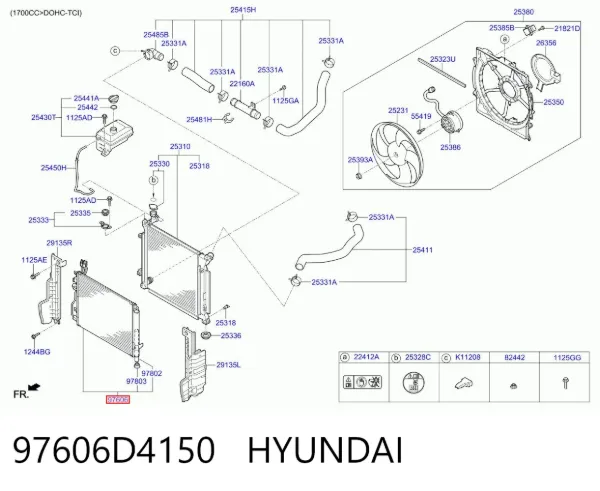 Радіатор кондиціонера 97606D4150 Hyundai/Kia