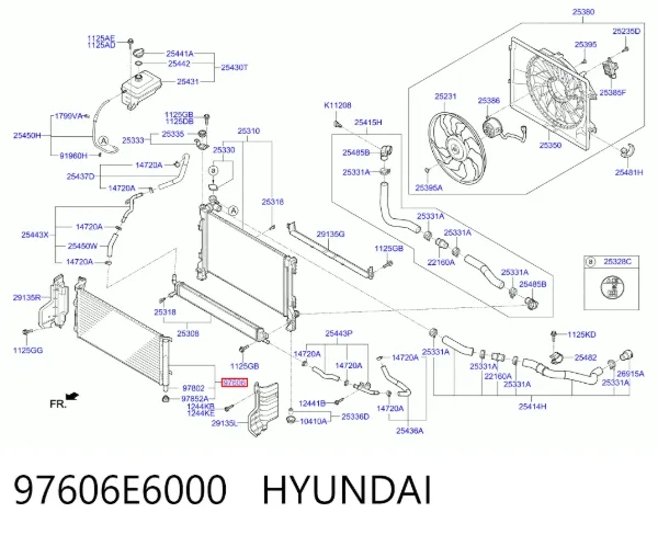 Радіатор кондиціонера 97606E6000 Hyundai/Kia