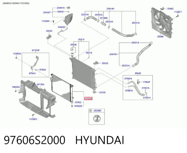 Радіатор кондиціонера 97606S2000 Hyundai/Kia