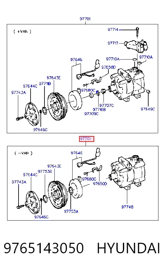Компресор кондиціонера 9765143050 Hyundai/Kia