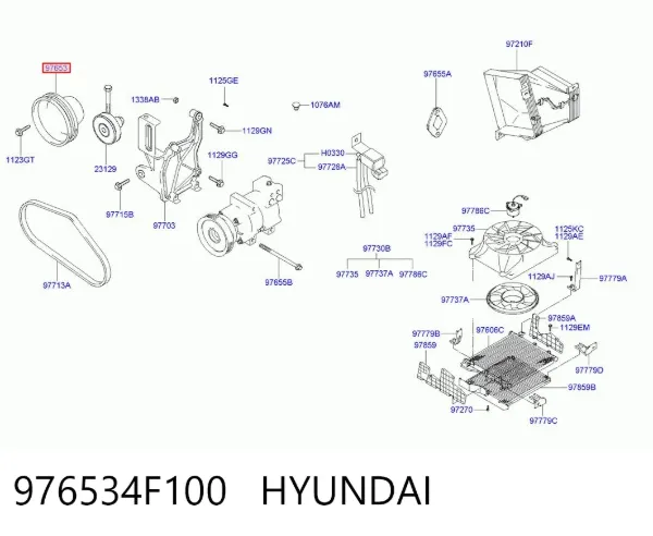 Шків компресора кондиціонера 976534F100 HCC