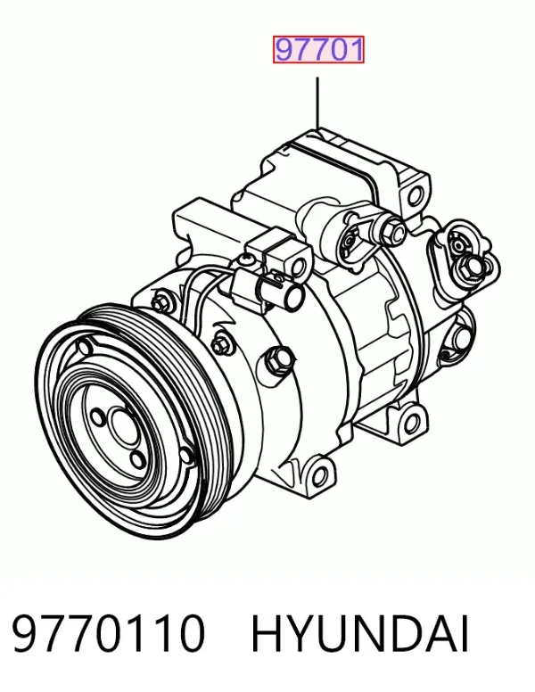 Компресор кондиціонера 9770110 Hyundai/Kia