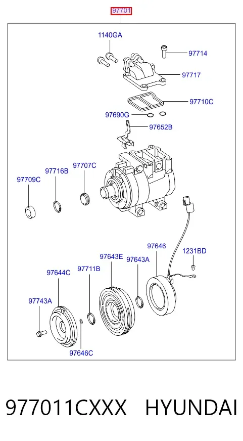 Компресор кондиціонера 977011CXXX Hyundai/Kia