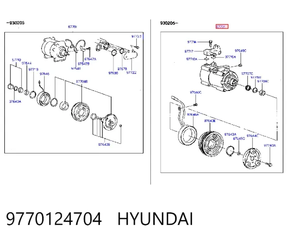 Компресор кондиціонера 9770124704 Hyundai/Kia