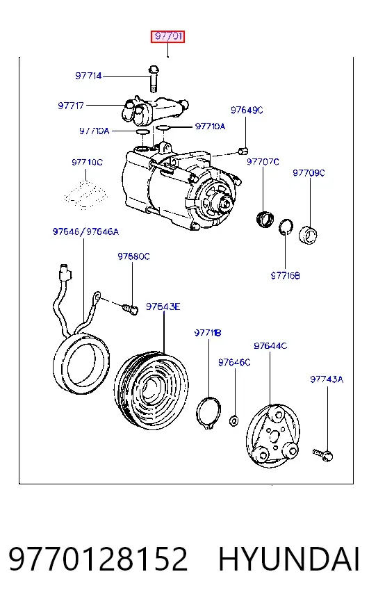 Компресор кондиціонера 9770128152 Hyundai/Kia