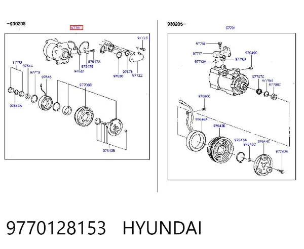 Компресор кондиціонера 9770128153 Hyundai/Kia
