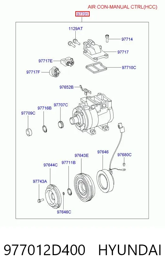 Компресор кондиціонера 977012D400 Hyundai/Kia
