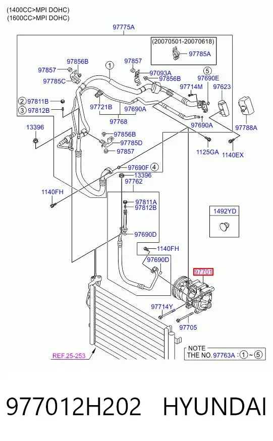 Компресор кондиціонера 977012H202 Hyundai/Kia