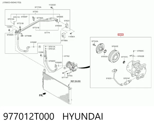 Компресор кондиціонера 977012T000 Hyundai/Kia