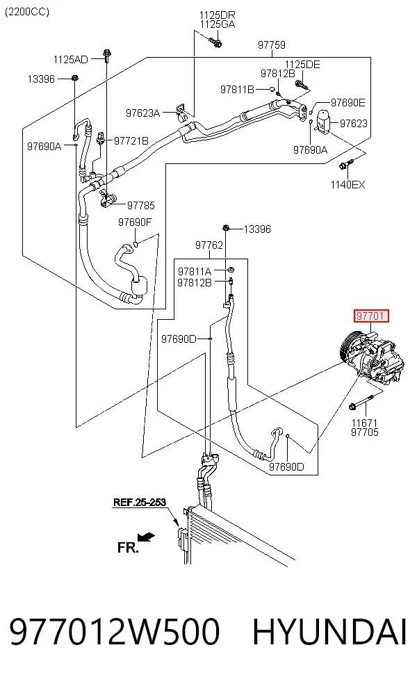 Компресор кондиціонера 977012W500 Hyundai/Kia