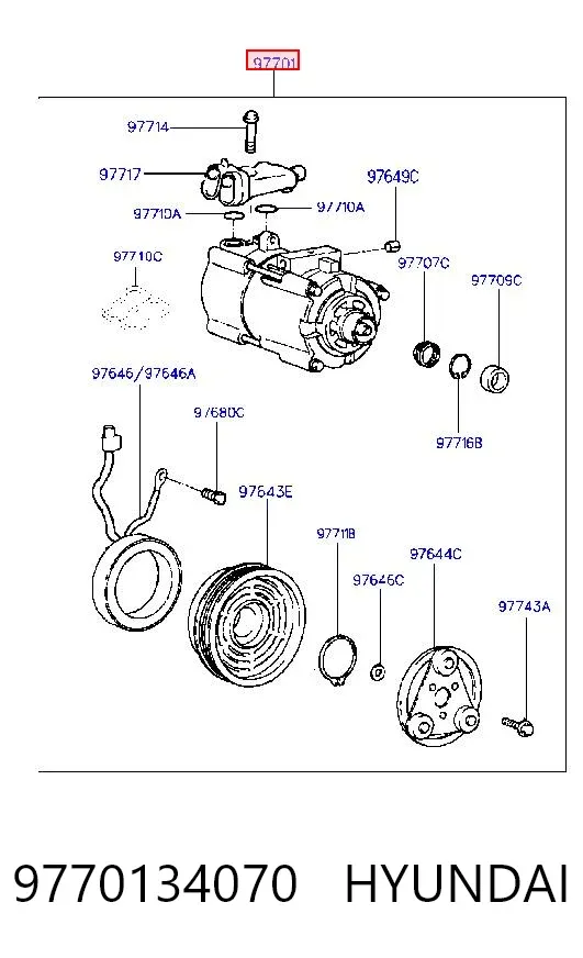 Компресор кондиціонера 9770134070 Hyundai/Kia