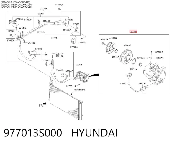 Компресор кондиціонера 977013S000 Hyundai/Kia
