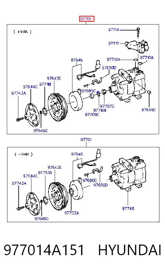 Компресор кондиціонера 977014A151 Hyundai/Kia