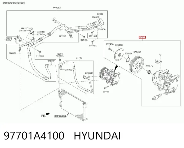 Компресор кондиціонера 97701A4100 Hyundai/Kia