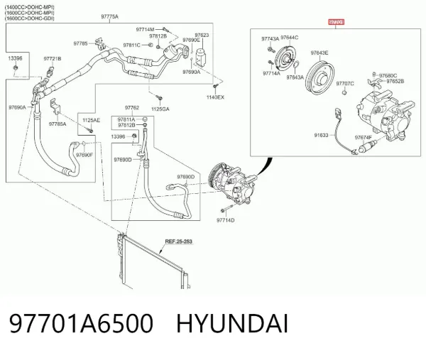 Компресор кондиціонера 97701A6500 Hyundai/Kia