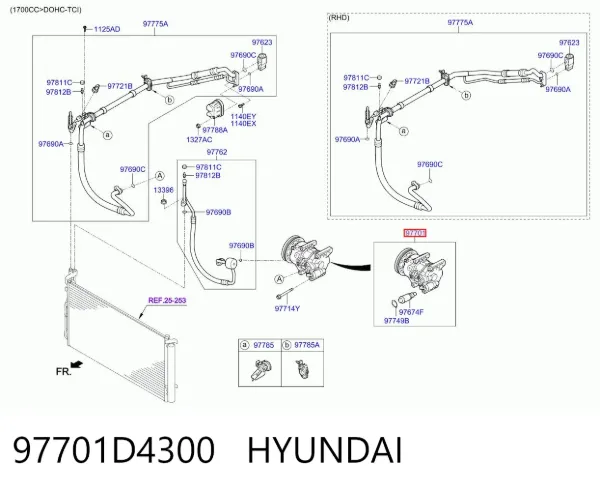 Компресор кондиціонера 97701D4300 Hyundai/Kia