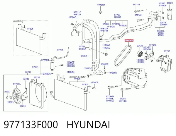 Ремінь генератора 977133F000 Hyundai/Kia