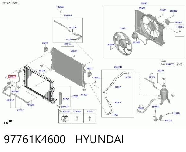 Шланг кондиціонера, від компресора до радіатора 97761K4600 Hyundai/Kia