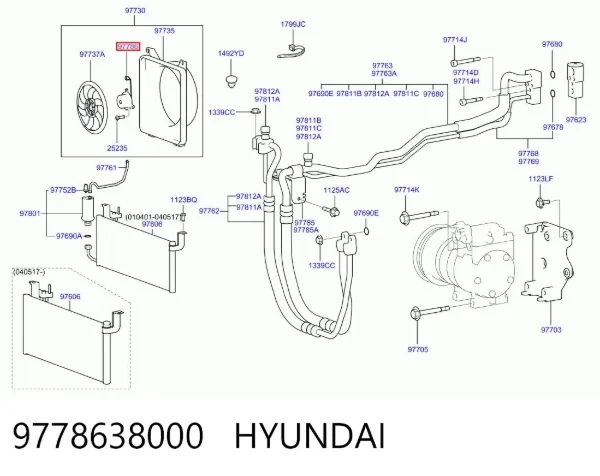 Двигун вентилятора кондиціонера 9778638000 Hyundai/Kia