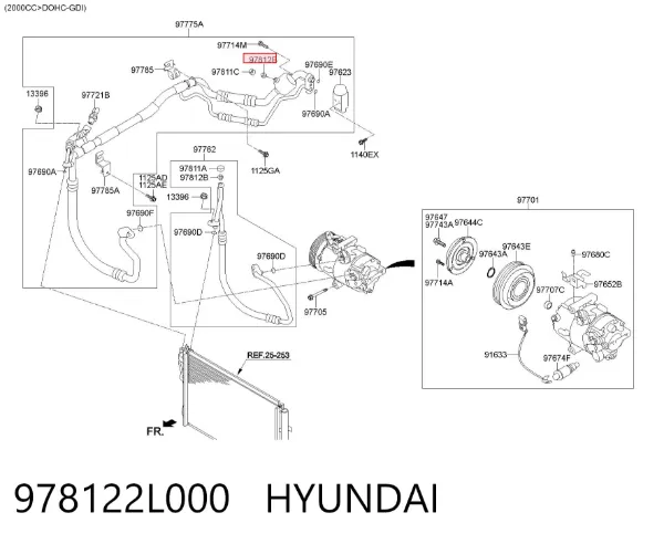 Клапан заправки кондиціонера 978122L000 Hyundai/Kia