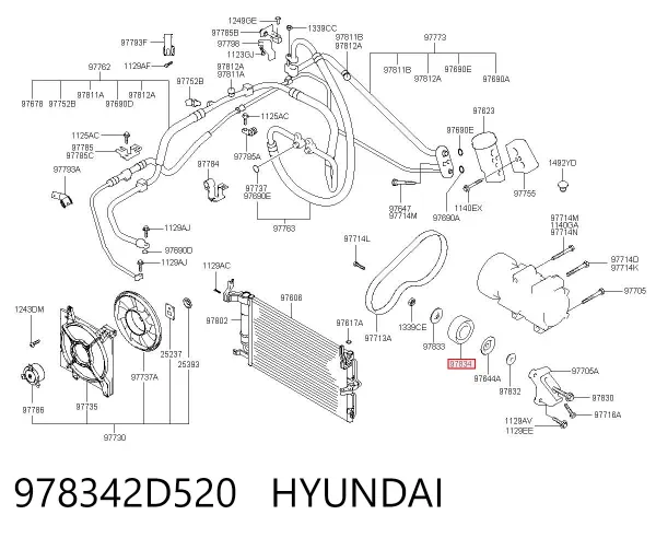Натяжний ролик 978342D520 Hyundai/Kia