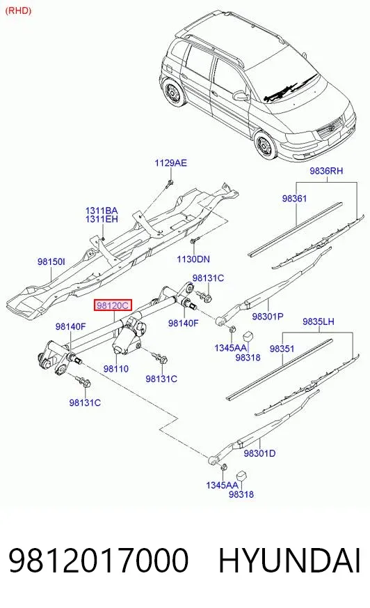 Трапеція двірників Hyundai Matrix FC